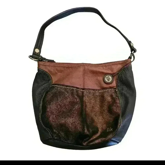 The Sak Brown Metallic Leather Hobo Colorblock Teak Multi Bag - Picture 2 of 14